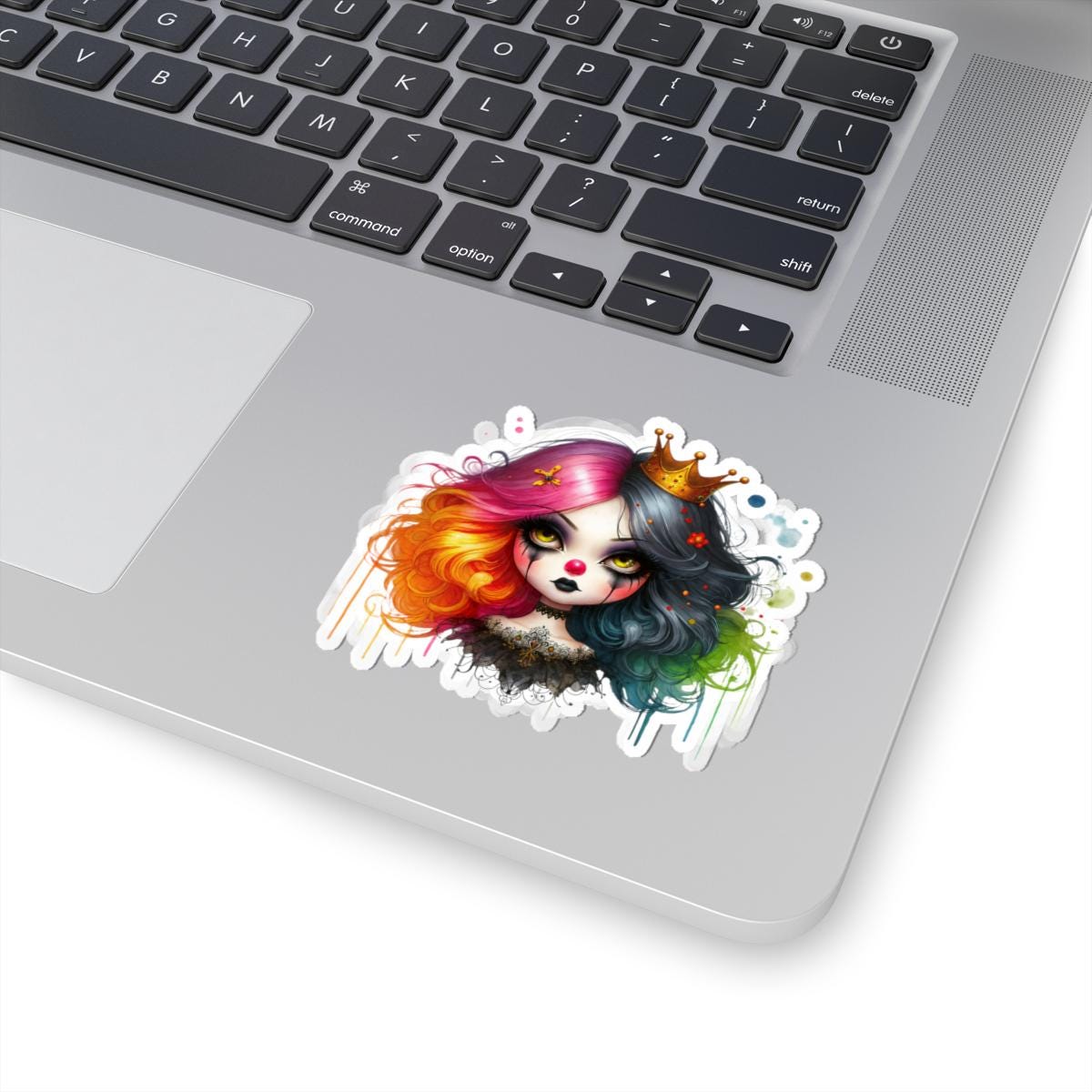Clowncore Vinyl Sticker: Emo Circus Girl Goth Art Decal