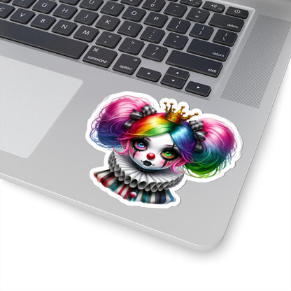 Rainbow Circuscore Clown Girl Sticker: Pastel Goth Vinyl Decal