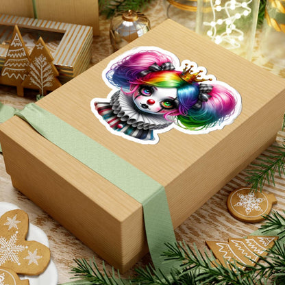Rainbow Circuscore Clown Girl Sticker: Pastel Goth Vinyl Decal