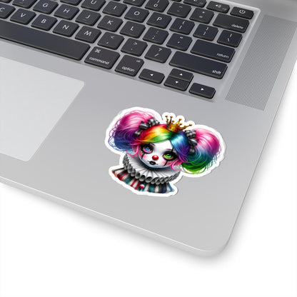 Rainbow Circuscore Clown Girl Sticker: Pastel Goth Vinyl Decal