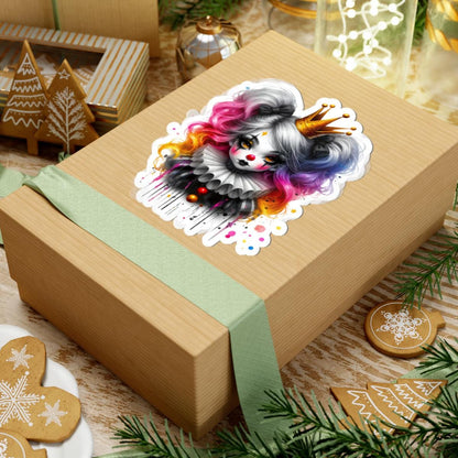 Pastel Goth Clown Sticker: Royal Pop Circus Art - Waterproof Vinyl