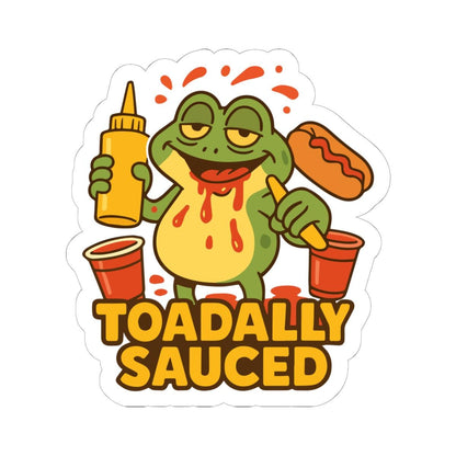 Toadally Sauced Frog Sticker | Funny BBQ Hot Dog Vinyl Decal