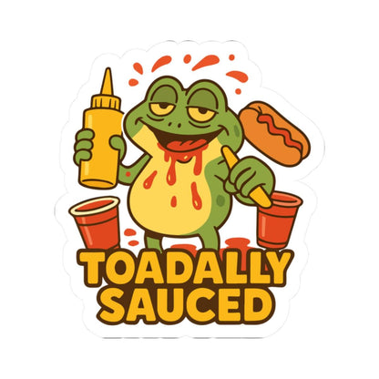 Toadally Sauced Frog Sticker | Funny BBQ Hot Dog Vinyl Decal