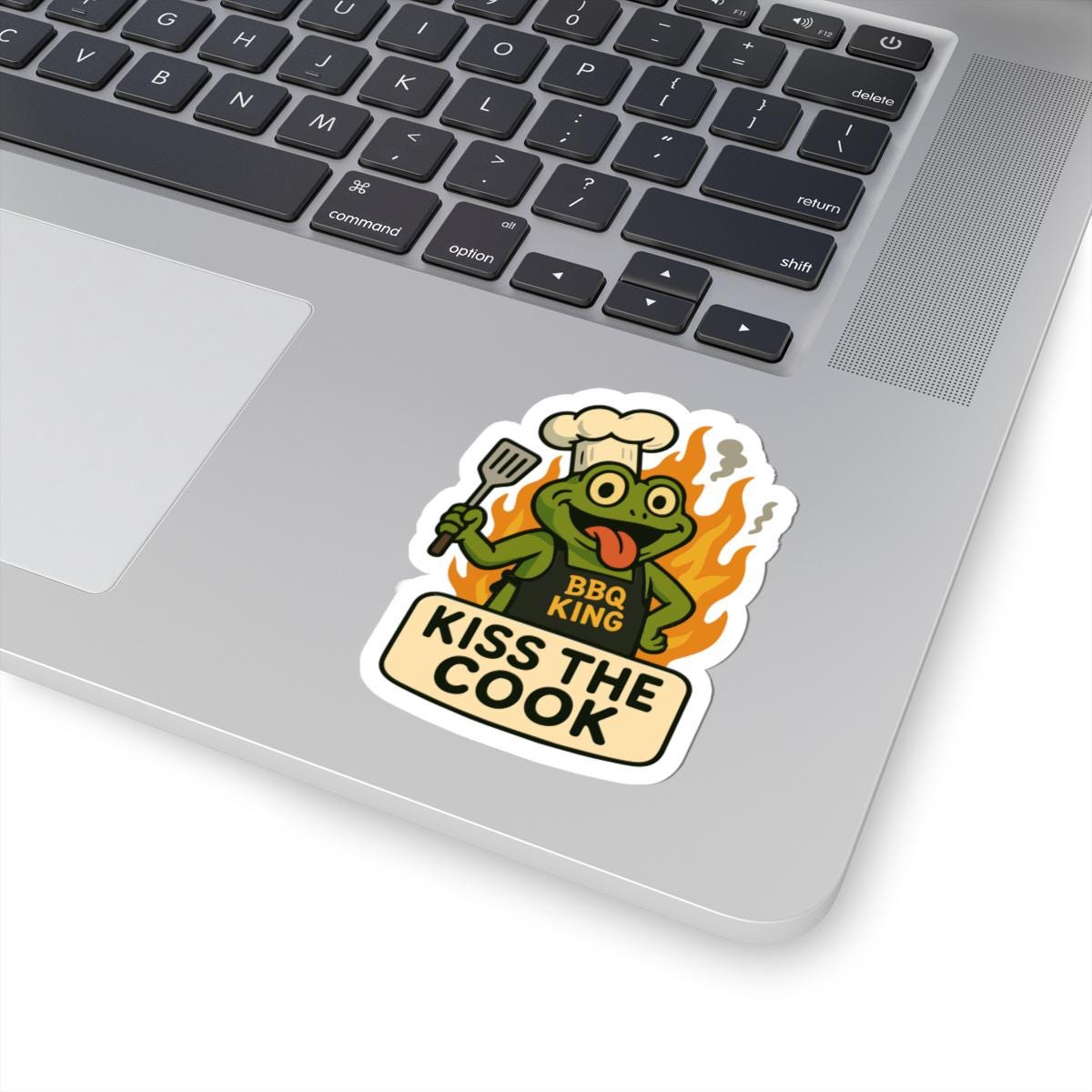 Kiss The Cook Frog BBQ Sticker | Waterproof Grill Vinyl Decal