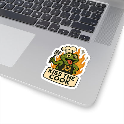 Kiss The Cook Frog BBQ Sticker | Waterproof Grill Vinyl Decal