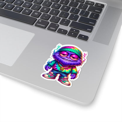 Tie Dye Monster Sticker: Waterproof Vinyl Decal, Retro Streetwear Art