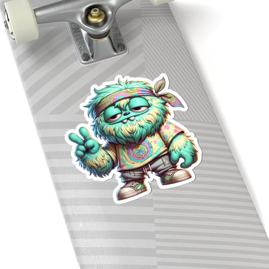 Hippie Monster Sticker: Tie Dye Peace Sign, Waterproof Vinyl Decal