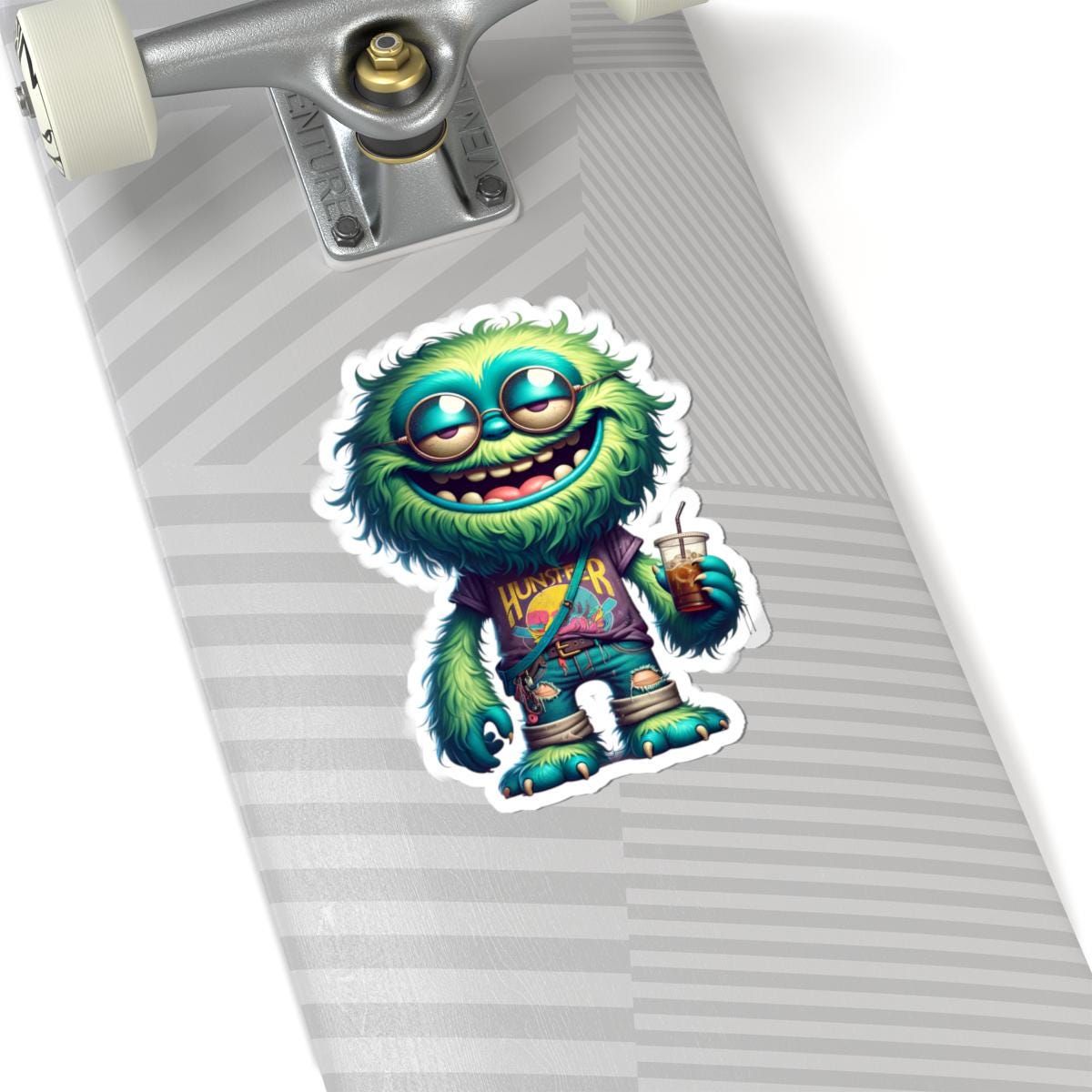 Green Monster Sticker Pack: Retro Graphic, Waterproof Vinyl, USA Made