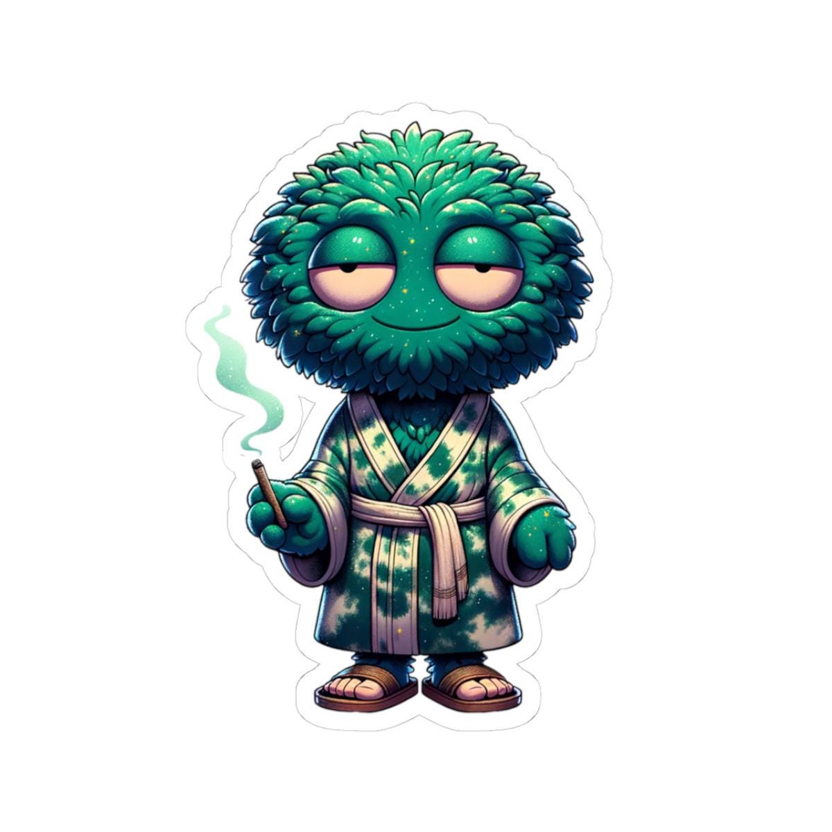 Zen Green Monster Sticker: Waterproof Vinyl Laptop Decal