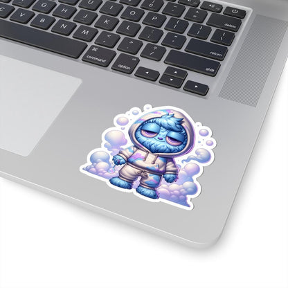 Dreamy Cloud Monster Sticker: Pastel Laptop Decal, Water Bottle Art