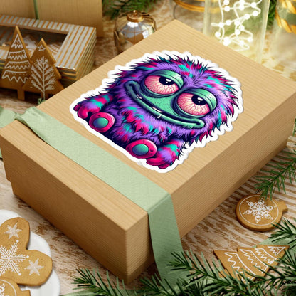 Neon Green Monster Sticker: Waterproof Vinyl Decal for Laptop, Water Bottle