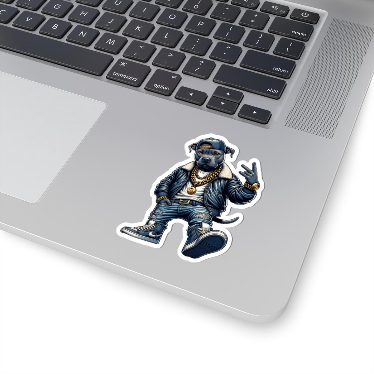 Hip-Hop Dog Sticker: Urban Streetwear Art - Waterproof Vinyl