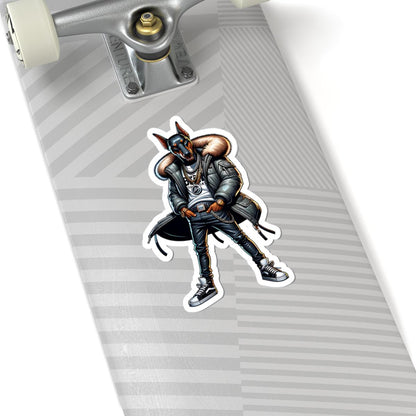 Doberman Streetwear Sticker: Urban Dog Art, Luxury Designer Style