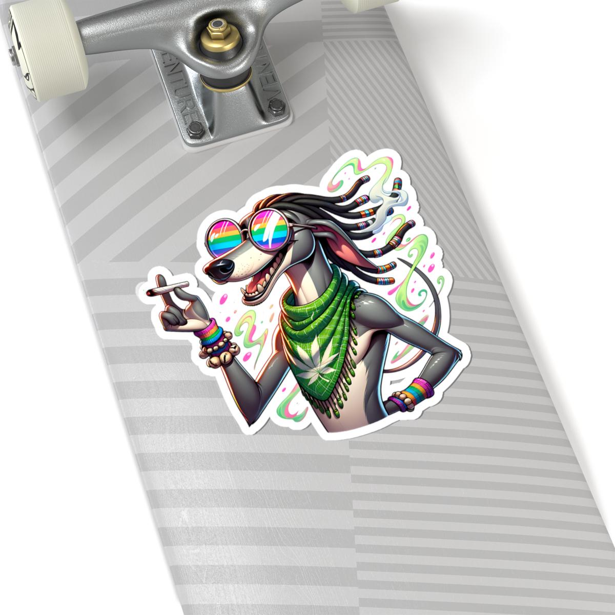 Rasta Greyhound Vinyl Sticker: Reggae Dog Art Decal - Waterproof