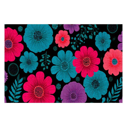 Retro Floral Wooden Jigsaw Puzzle | Vibrant Bloom Art Decor