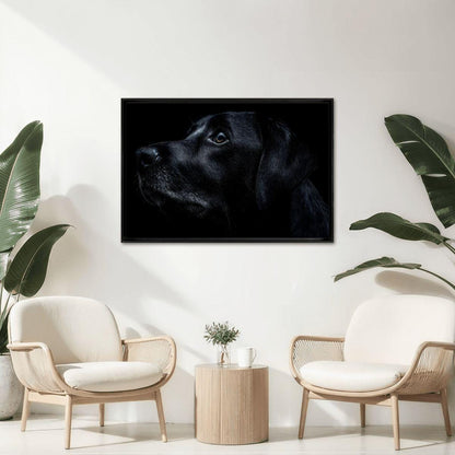 Black Dog Portrait Wooden Jigsaw Puzzle: Moody Fine Art Silhouette