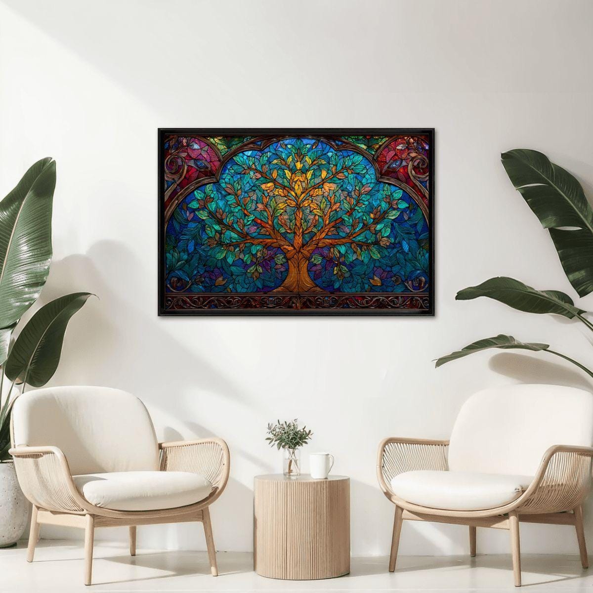 Tree of Life Stained Glass Jigsaw Puzzle: Spiritual Nature Art