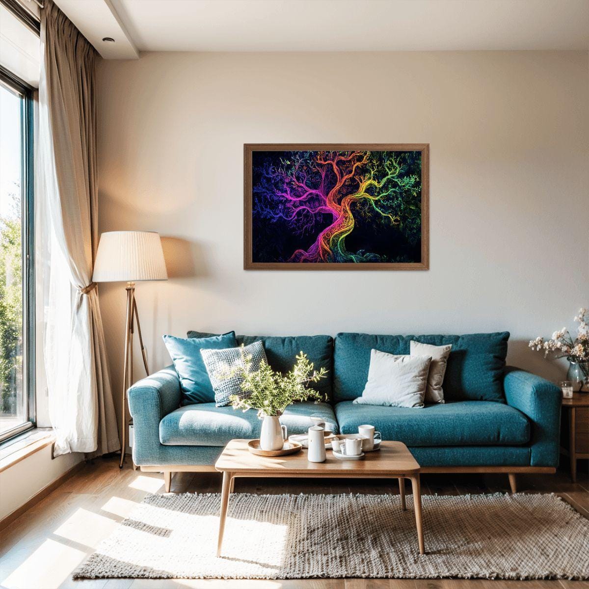 Rainbow Tree of Life Wooden Jigsaw Puzzle: Mystical Art