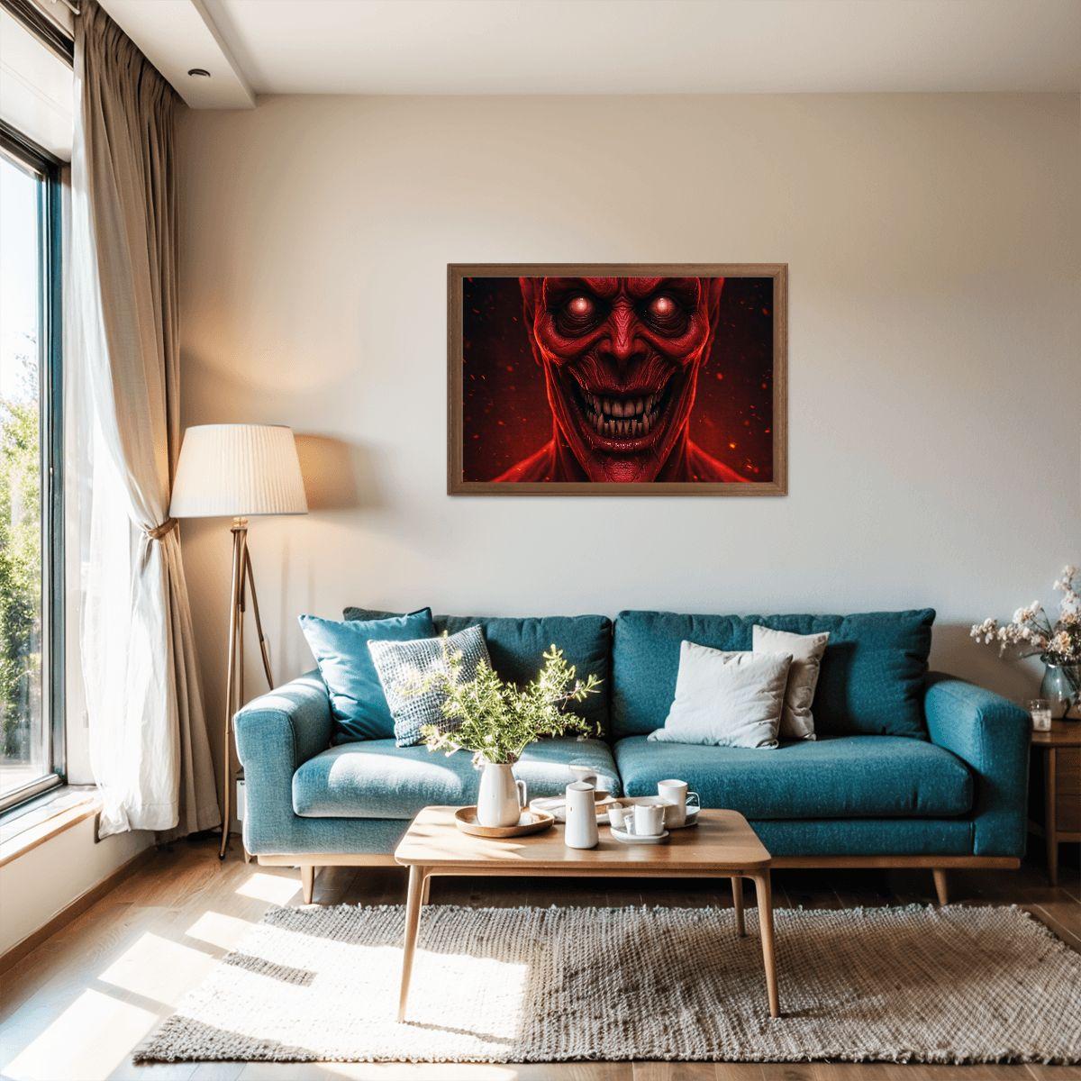 ColorFlow | Creepy Demon Puzzle in Fiery Horror Style | Scary Art Jigsaw for Adults | Haunted Gothic Wooden Jigsaw Puzzle