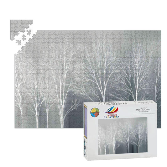Winter Forest Jigsaw Puzzle: Monochrome Scandinavian Decor