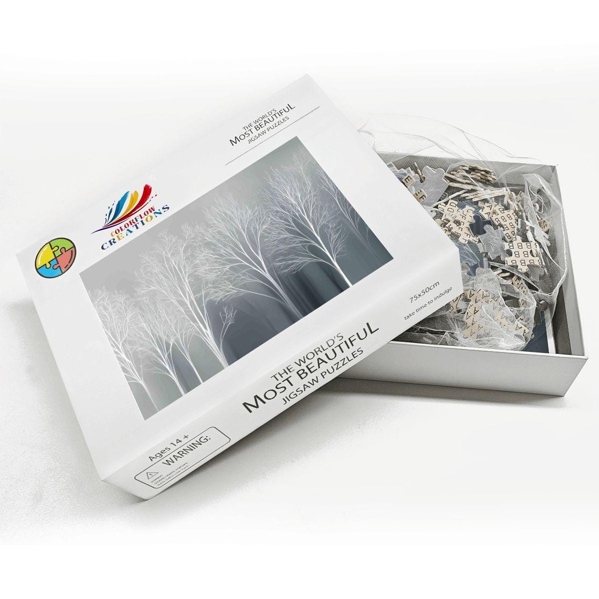 Winter Forest Jigsaw Puzzle: Monochrome Scandinavian Decor