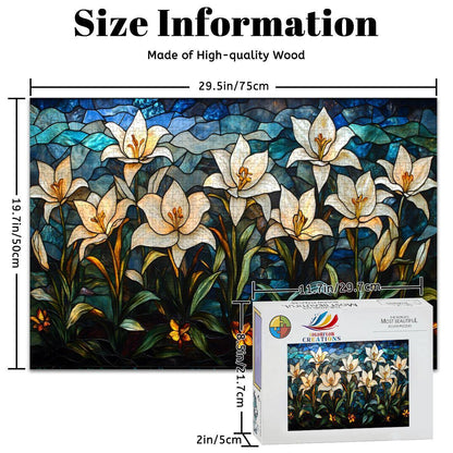 Stained Glass Lily Puzzle: Elegant Floral Jigsaw Puzzle