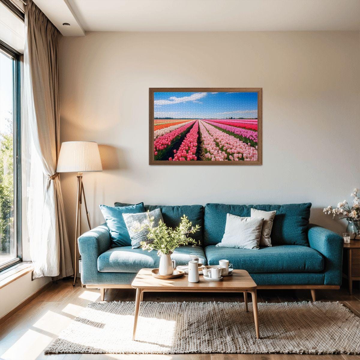 ColorFlow | Tulip Field Puzzle | Bright Floral Landscape Jigsaw | Spring Meadow Art Puzzle | Colorful Garden Puzzle