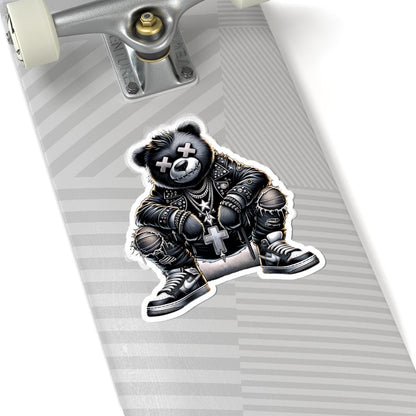 Gothic Punk Bear Vinyl Sticker: Waterproof Streetwear Decal
