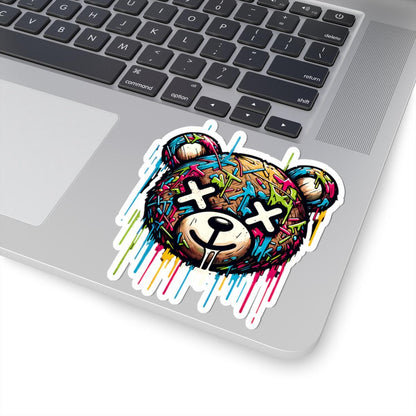 Graffiti Bear Vinyl Sticker: Waterproof Urban Street Art