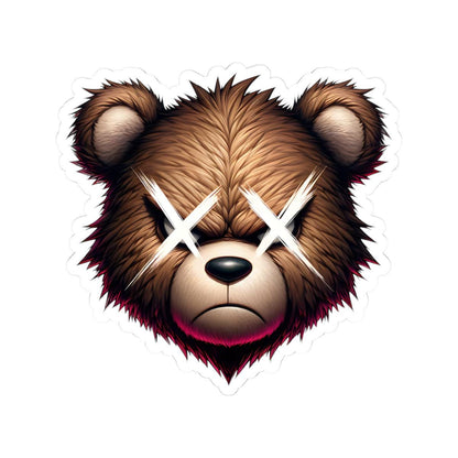 Angry Bear Vinyl Sticker: Gamer Streetwear Decal - Waterproof Glossy or Matte
