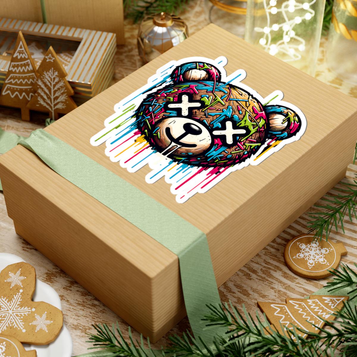 Graffiti Bear Vinyl Sticker: Waterproof Urban Street Art
