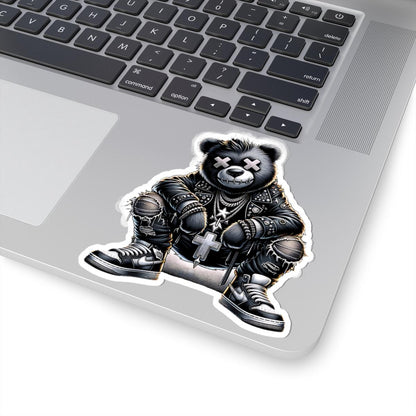 Gothic Punk Bear Vinyl Sticker: Waterproof Streetwear Decal