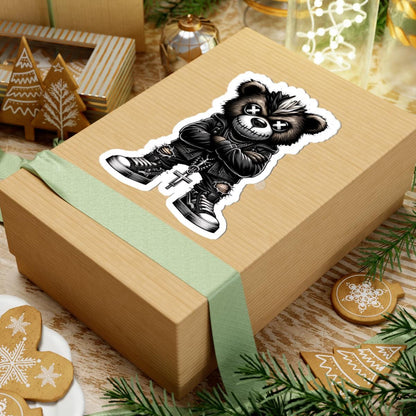 Punk Mohawk Bear Vinyl Sticker: Gothic Gamer Streetwear, Waterproof