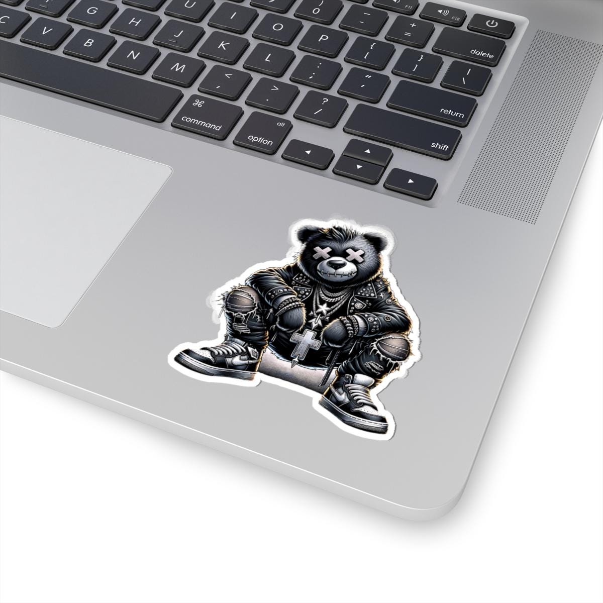 Gothic Punk Bear Vinyl Sticker: Waterproof Streetwear Decal