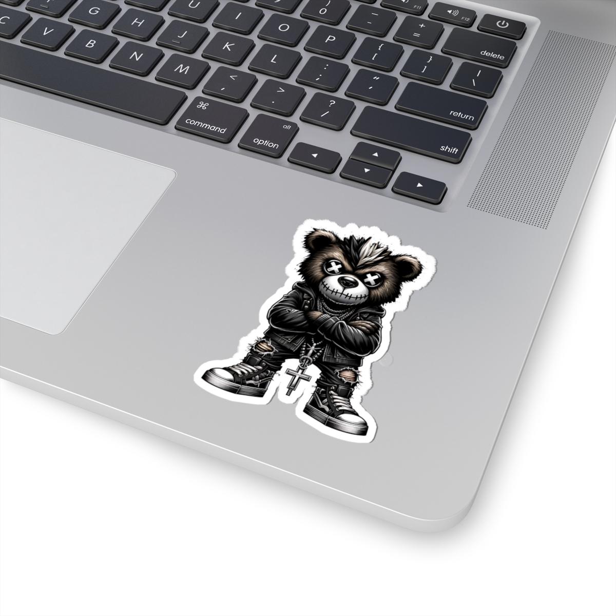 Punk Mohawk Bear Vinyl Sticker: Gothic Gamer Streetwear, Waterproof