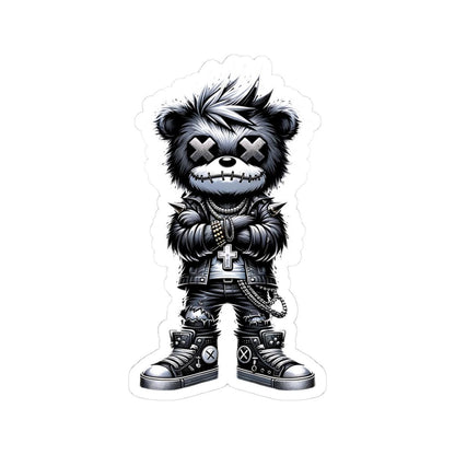 Cyber Gothic Bear Vinyl Sticker: Punk Streetwear, Gamer Decal
