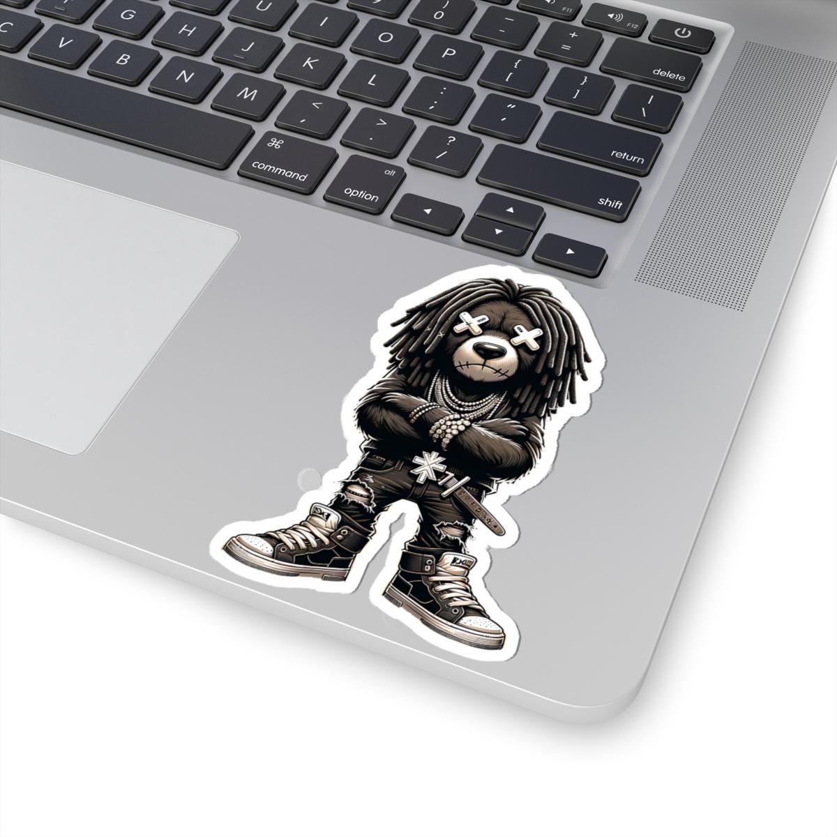 Dreadlock Bear Vinyl Sticker: Urban Streetwear, Gamer Style