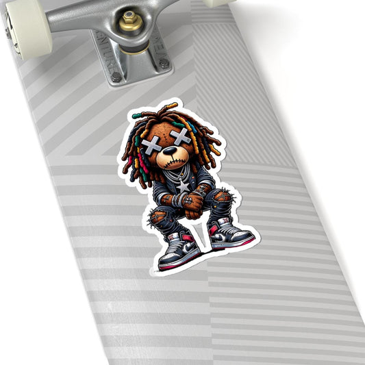 ColorFlow | Multicolor Dread Bear Vinyl Sticker | Urban Streetwear Gamer Sticker | Waterproof Glossy or Matte