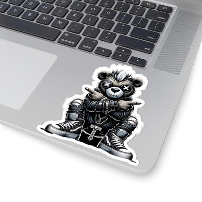 Punk Gothic Bear Vinyl Sticker: Gamer Streetwear, Waterproof Decal