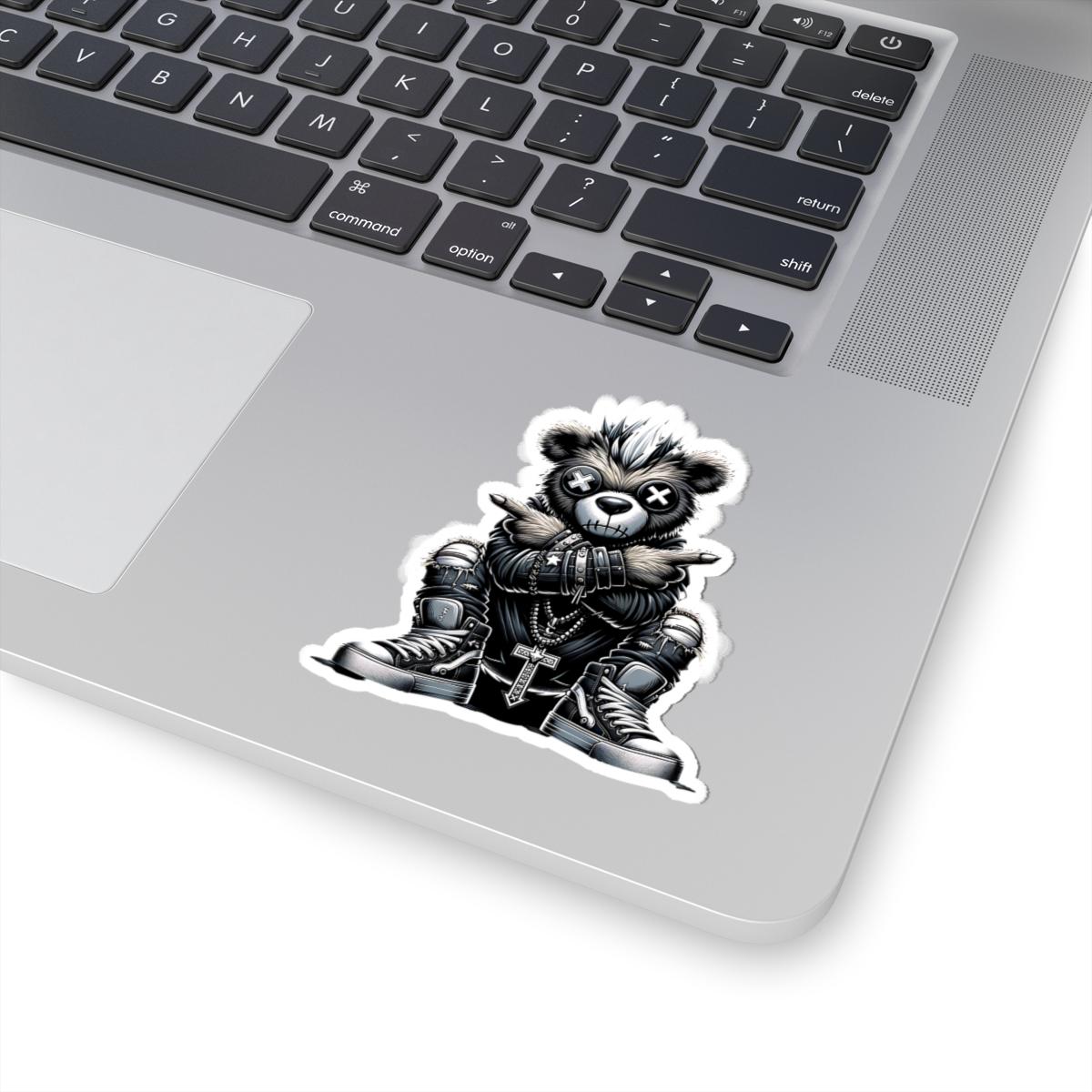 Punk Gothic Bear Vinyl Sticker: Gamer Streetwear, Waterproof Decal
