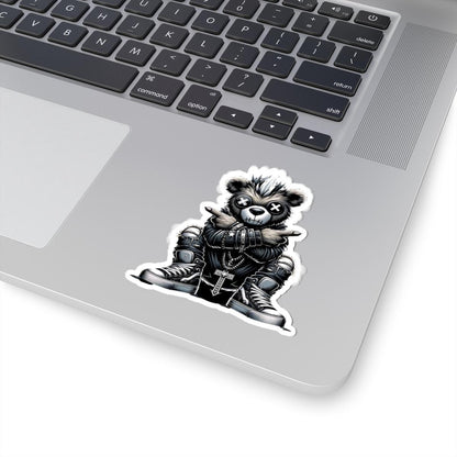 Punk Gothic Bear Vinyl Sticker: Gamer Streetwear, Waterproof Decal