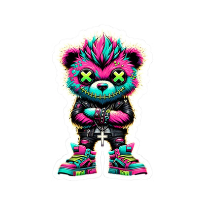 ColorFlow | Neon Cyber Bear Vinyl Sticker | Graffiti Streetwear Gamer Sticker | Waterproof Glossy or Matte