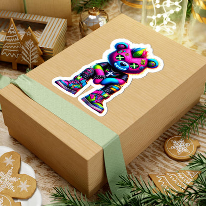 ColorFlow | Neon Rainbow Bear Vinyl Sticker | Graffiti Streetwear Gamer Sticker | Waterproof Glossy or Matte