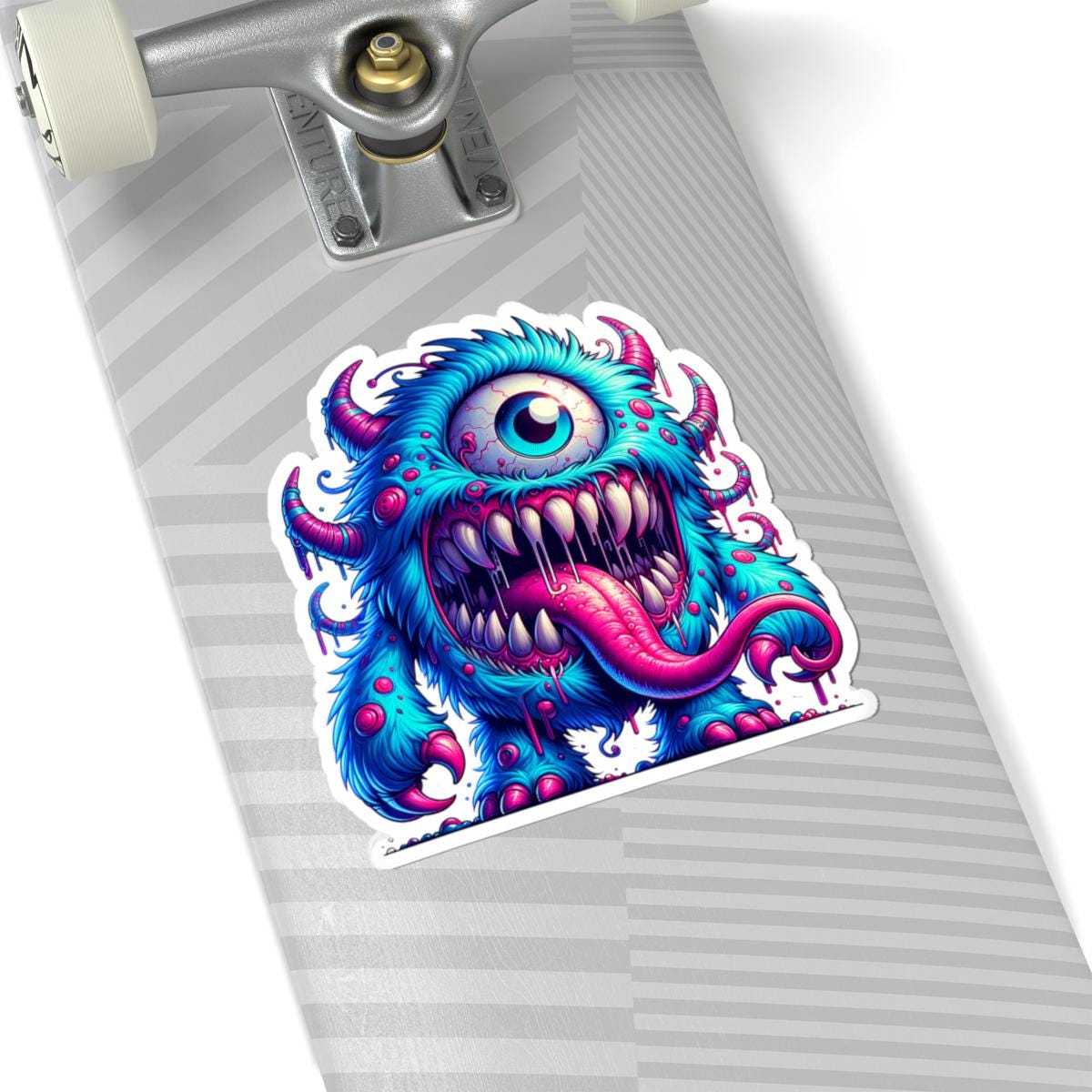 Blue Cyclops Monster Vinyl Sticker: Waterproof Art Decal