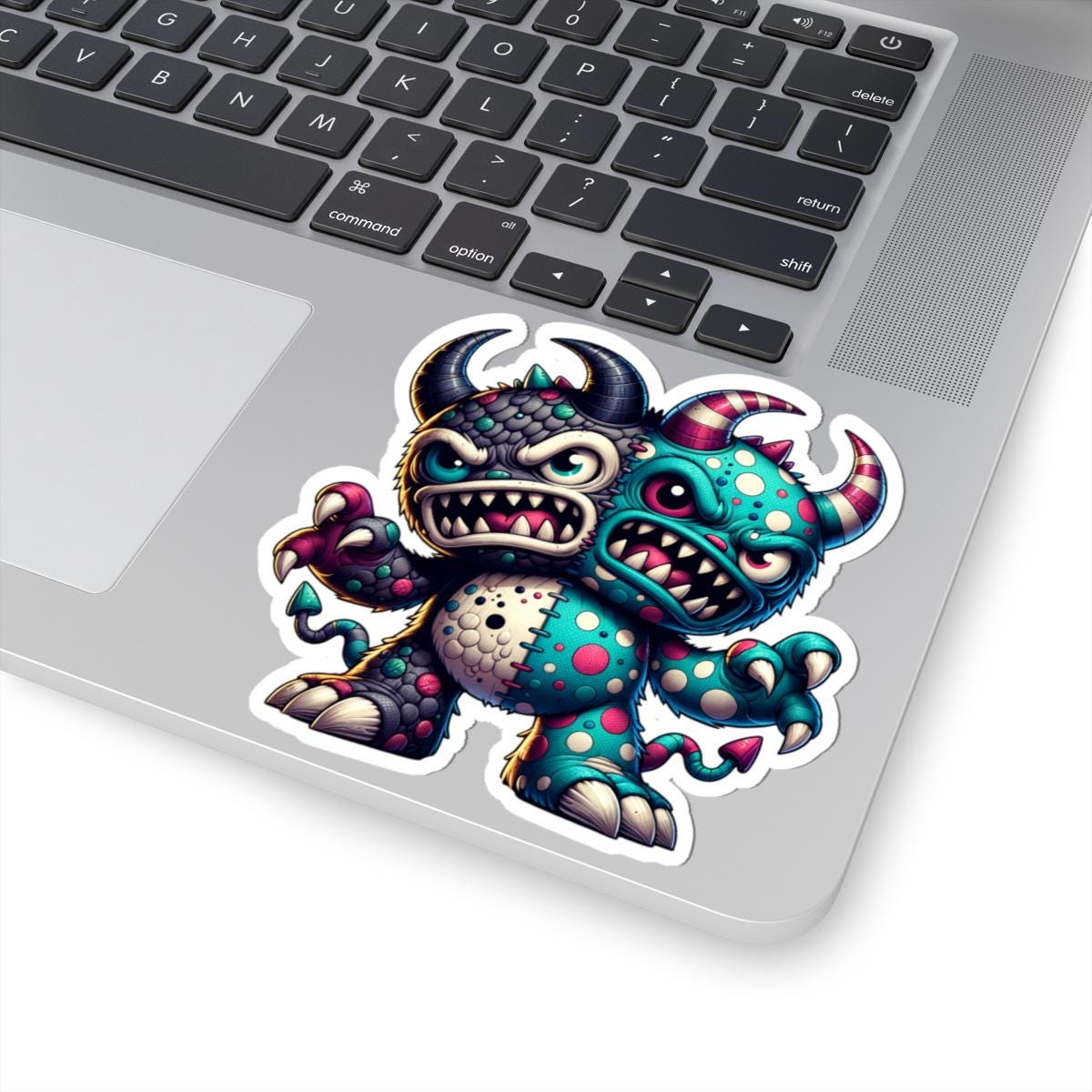 Two-Headed Monster Vinyl Sticker: Waterproof Art Decal for Laptop, Water Bottle