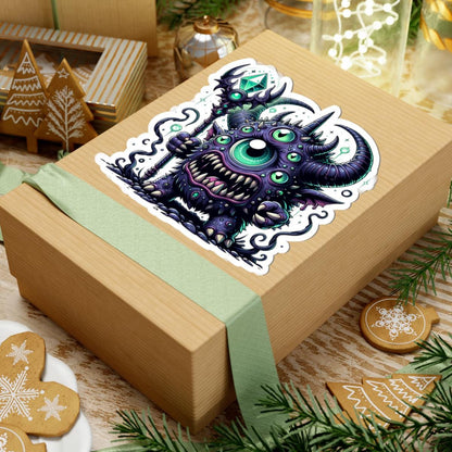 Multi-Eyed Cyclops Monster Sticker: ColorFlow Fantasy Art Decal