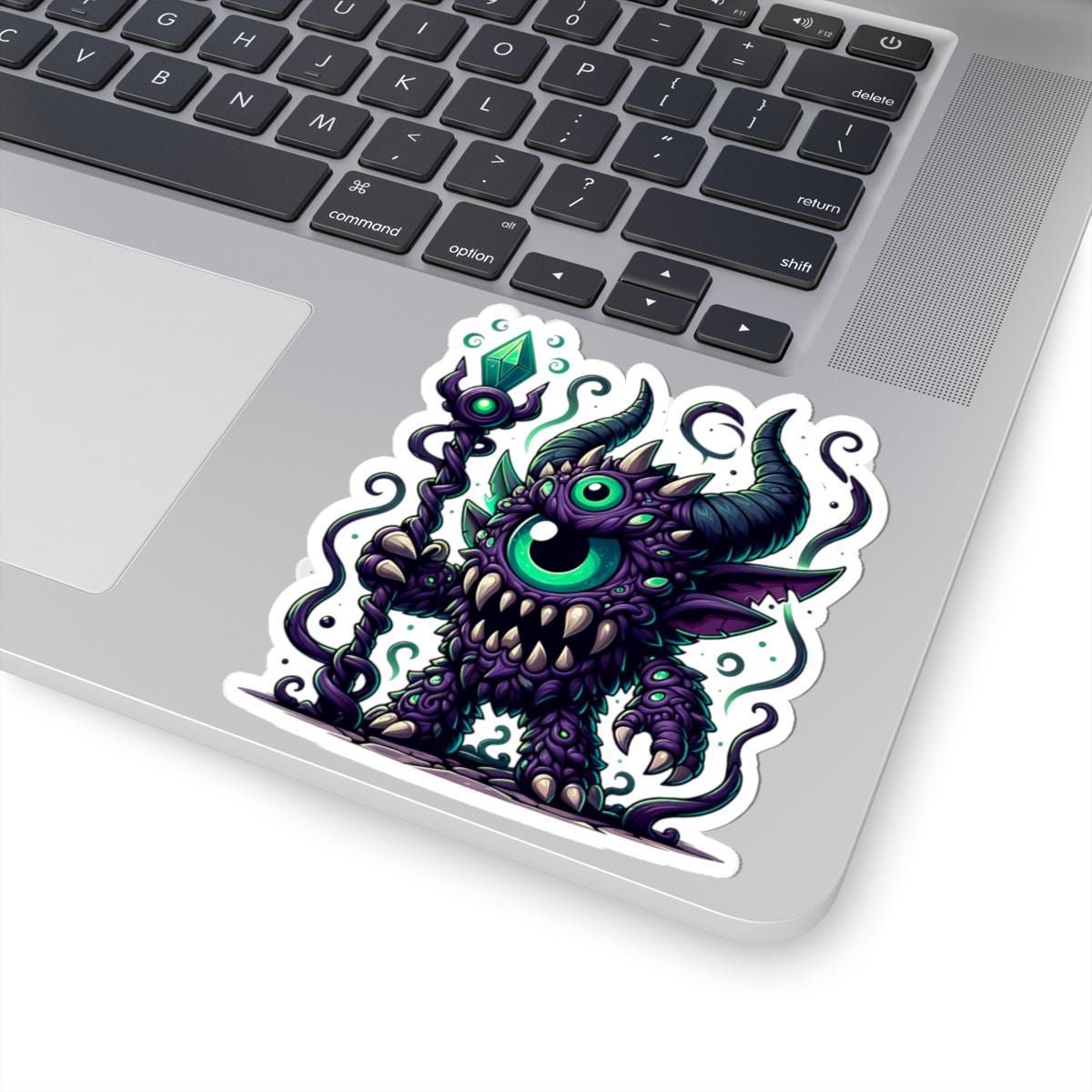 Purple Cyclops Sorcerer Vinyl Sticker: Fantasy Art Decal
