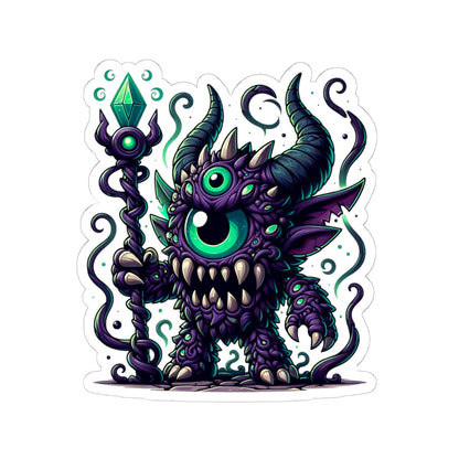 Purple Cyclops Sorcerer Vinyl Sticker: Fantasy Art Decal