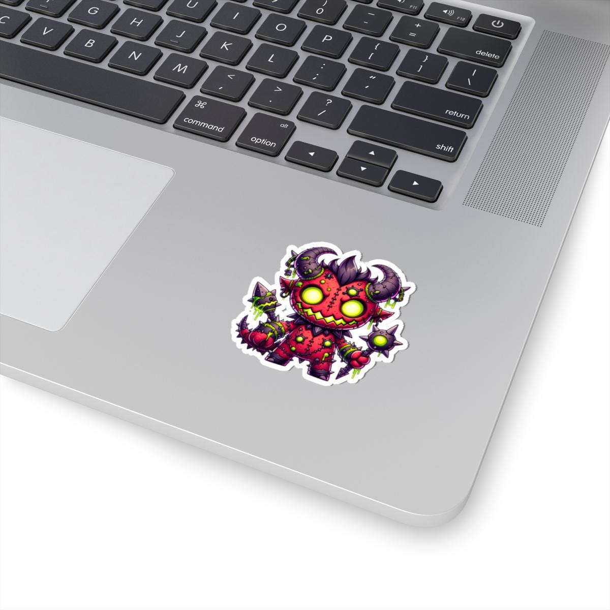 ColorFlow | Neon Red Stitched Demon Monster Vinyl Sticker | Glowing Mace Art Decal | Fantasy Collectible | Unique Gift
