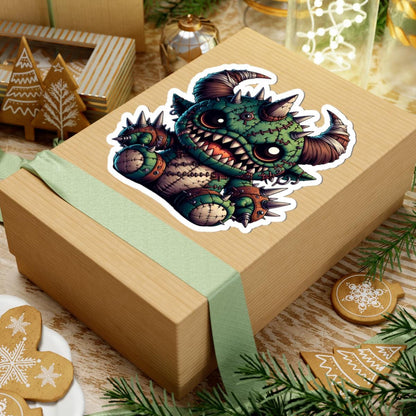 Spiked Plushie Monster Sticker | Green Vinyl Decal Collectible
